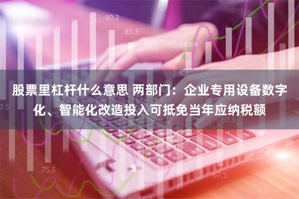 股票里杠杆什么意思 两部门：企业专用设备数字化、智能化改造投入可抵免当年应纳税额