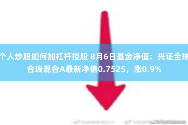 个人炒股如何加杠杆控股 8月6日基金净值：兴证全球合瑞混合A最新净值0.7525，涨0.9%