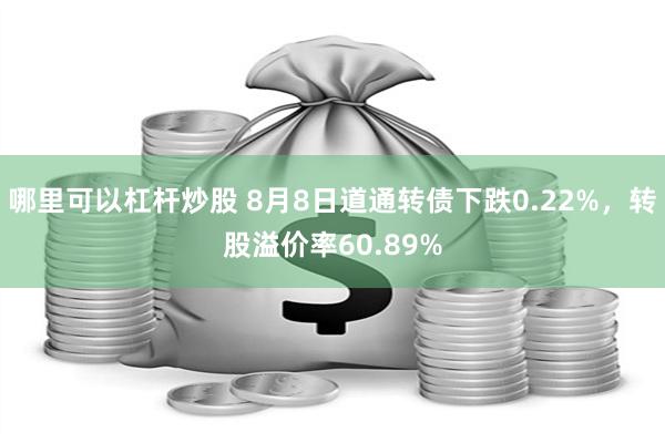 哪里可以杠杆炒股 8月8日道通转债下跌0.22%，转股溢价率60.89%