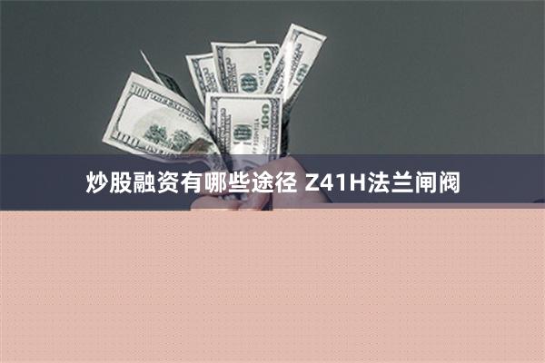 炒股融资有哪些途径 Z41H法兰闸阀