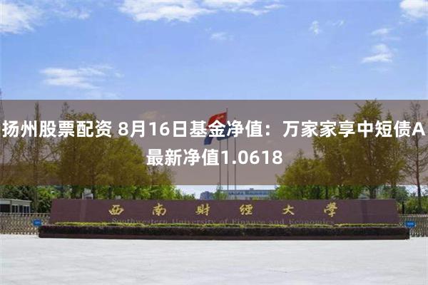 扬州股票配资 8月16日基金净值：万家家享中短债A最新净值1.0618