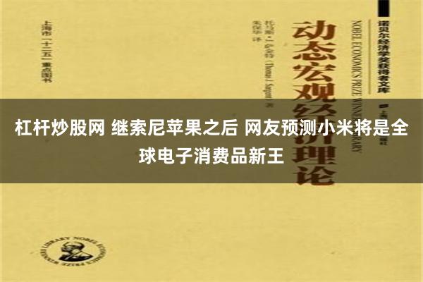 杠杆炒股网 继索尼苹果之后 网友预测小米将是全球电子消费品新王