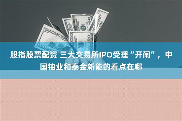 股指股票配资 三大交易所IPO受理“开闸”，中国铀业和泰金新能的看点在哪