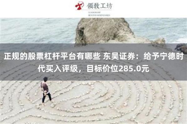 正规的股票杠杆平台有哪些 东吴证券：给予宁德时代买入评级，目标价位285.0元