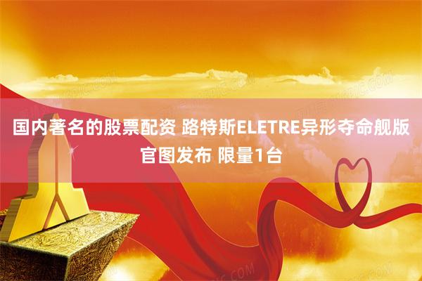 国内著名的股票配资 路特斯ELETRE异形夺命舰版官图发布 限量1台