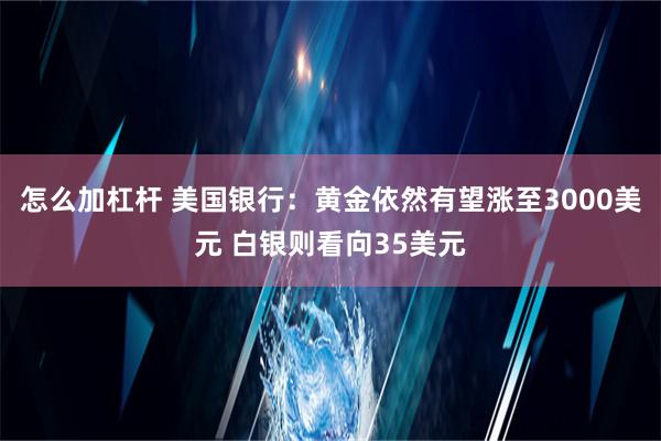 怎么加杠杆 美国银行：黄金依然有望涨至3000美元 白银则看向35美元