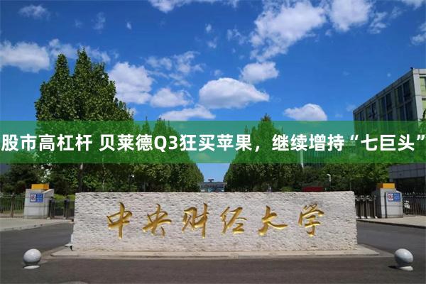 股市高杠杆 贝莱德Q3狂买苹果，继续增持“七巨头”