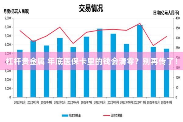 杠杆贵金属 年底医保卡里的钱会清零？别再传了！