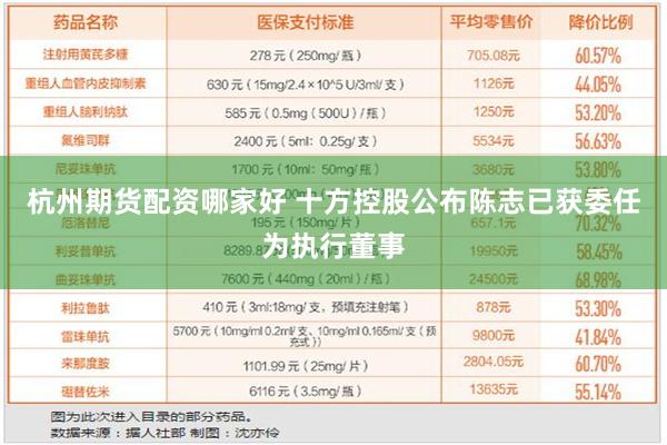 杭州期货配资哪家好 十方控股公布陈志已获委任为执行董事