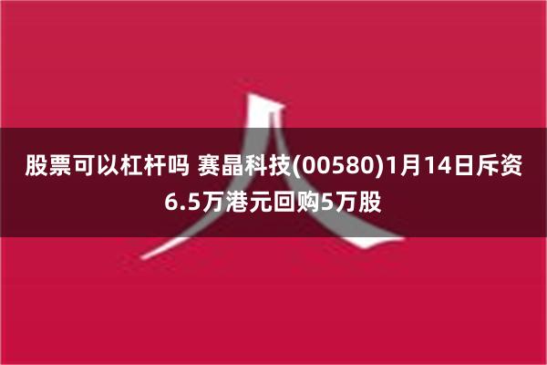 股票可以杠杆吗 赛晶科技(00580)1月14日斥资6.5万港元回购5万股